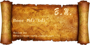 Beer Máté névjegykártya