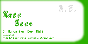 mate beer business card